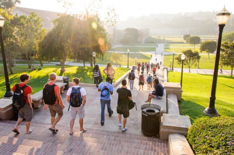 Students walking on campus